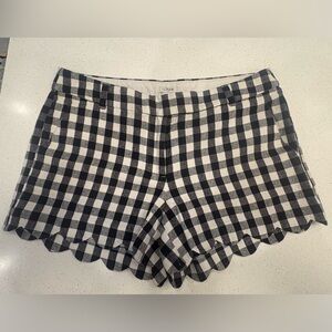 J. Crew Black and White Gingham Women Shorts Size 10 EUC